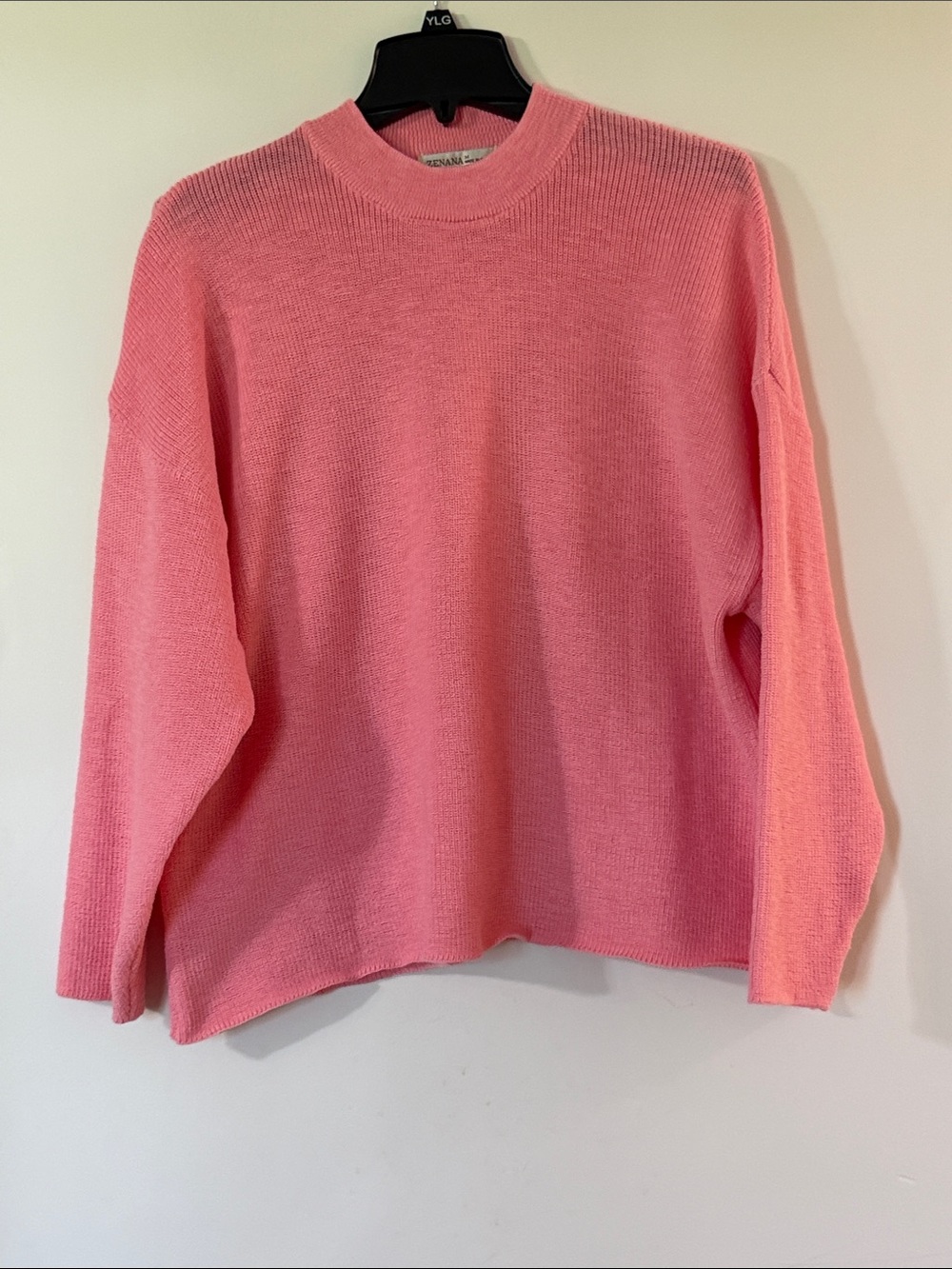 Zenana Outfitters Coral Pink Lightweight Crewneck Sweater and shorts set